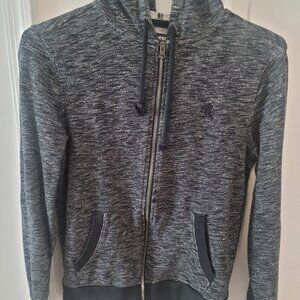 Express Black Glitch Full Zip Sweatshirt Fleece Hoodie Size Small Pre-Owned